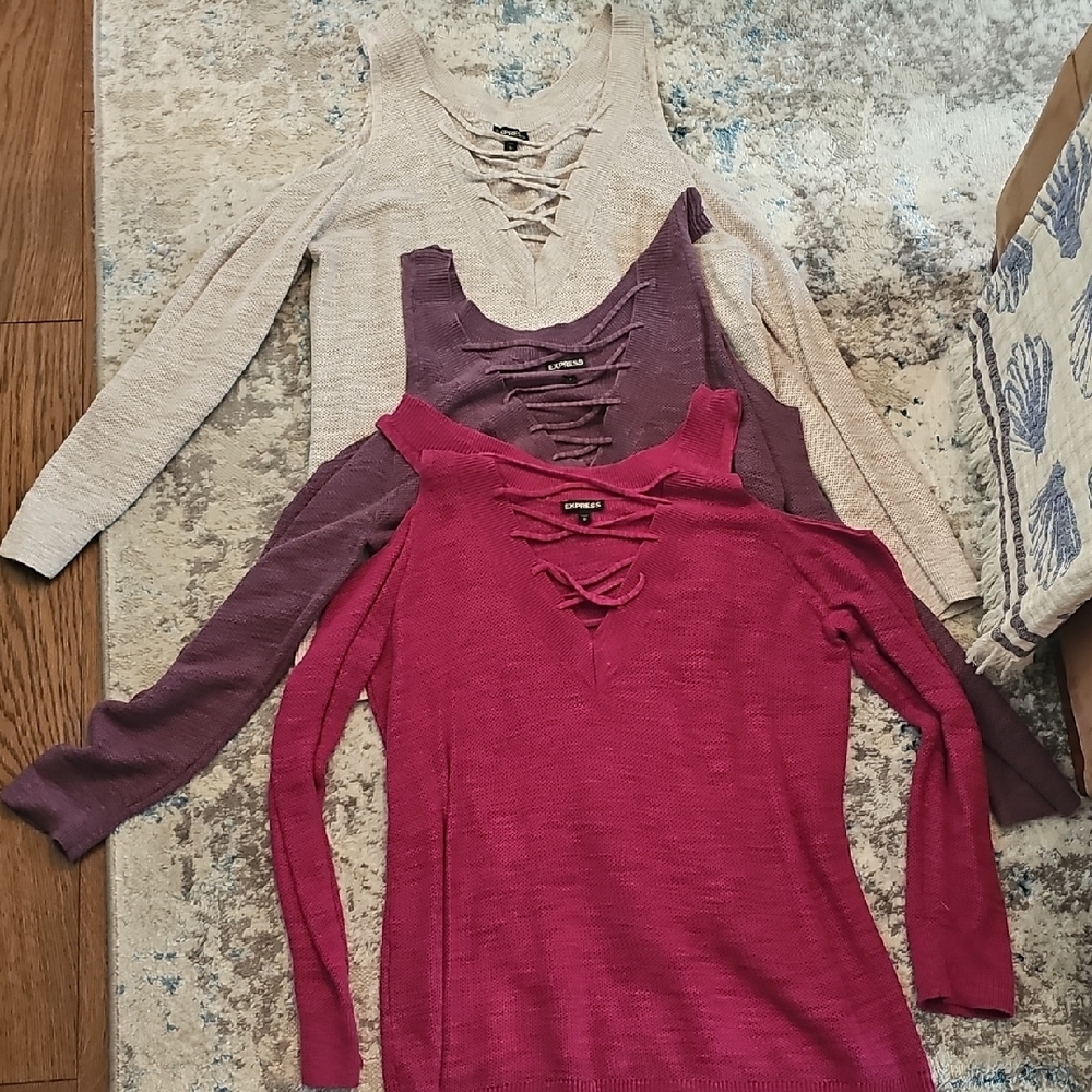3 Express Lace-Up Sweaters